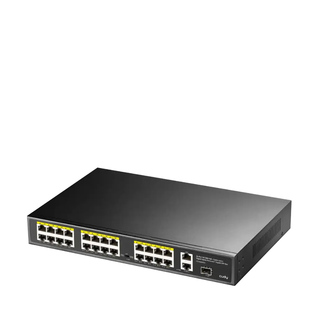 [15] FS1026PS1 Cudy 24-Port 10/100M PoE+ Switch with 2 Gigabit Port+ 1SFP 300W Unmanaged