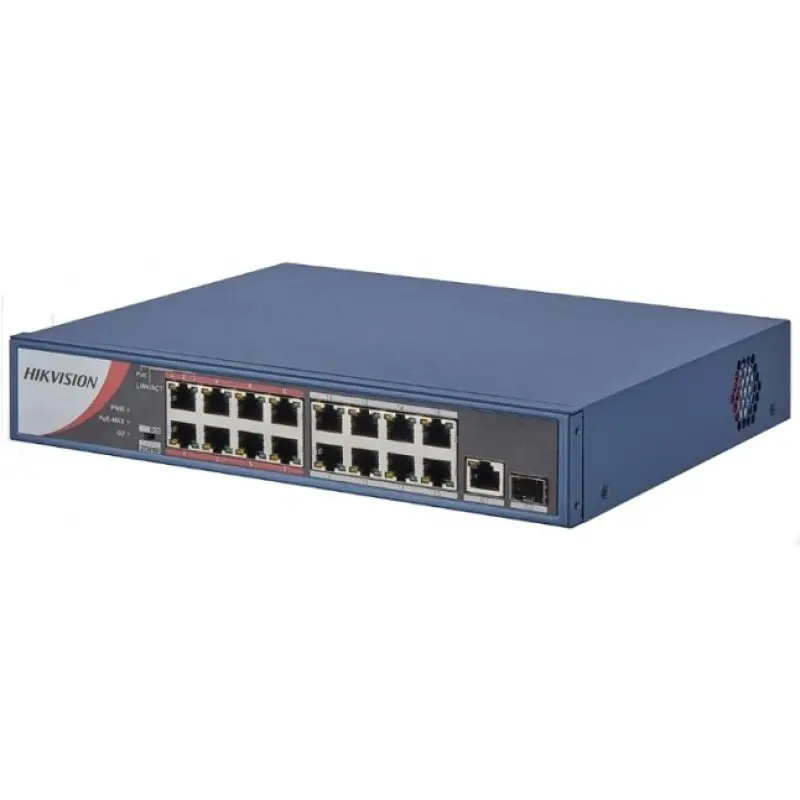 [41] DS-3E0318P-E/M 16 Port Fast Ethernet Unmanaged POE Switch
